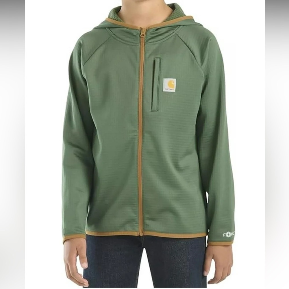 Carhartt Kid's Long-Sleeve Full Zip Sweatshirt Boys 18/20 XL Green Outdoors